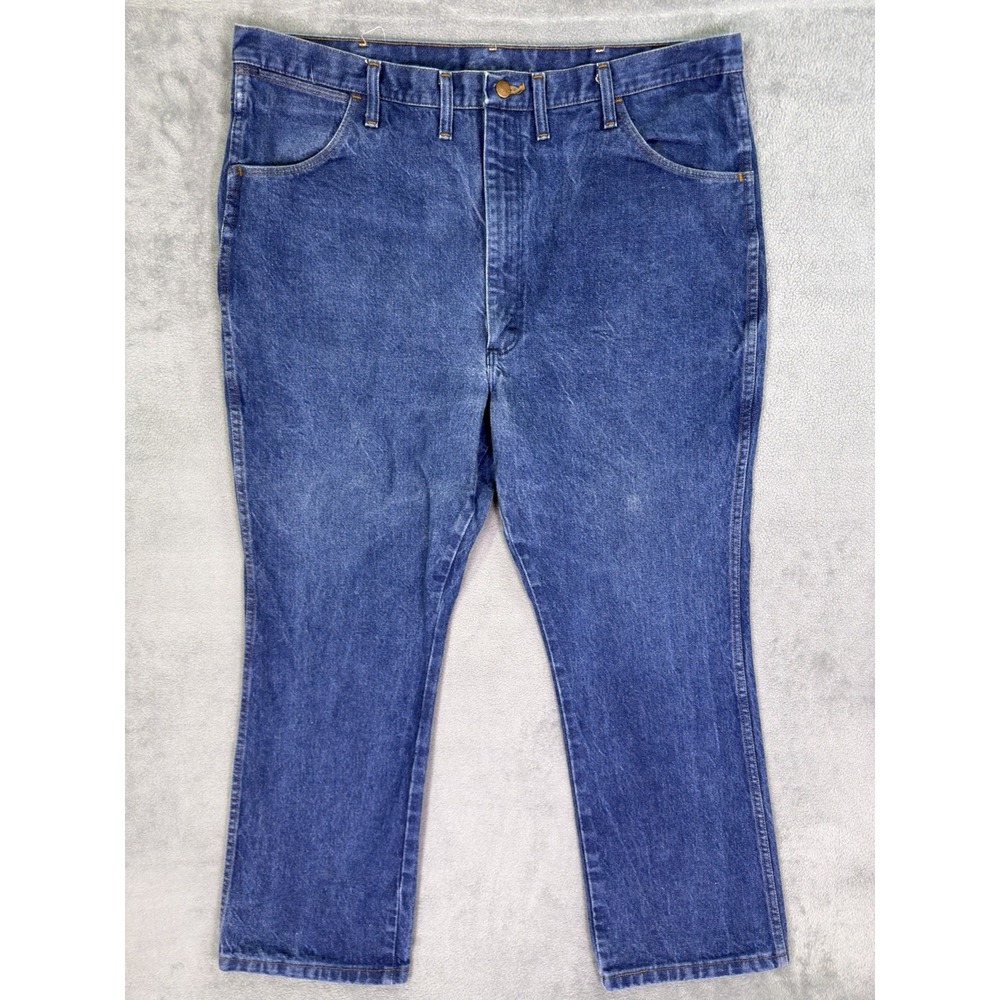 Wrangler Jeans Mens 42x30** Blue Dark Wash Cowboy Straight Classic Fit 945NAV